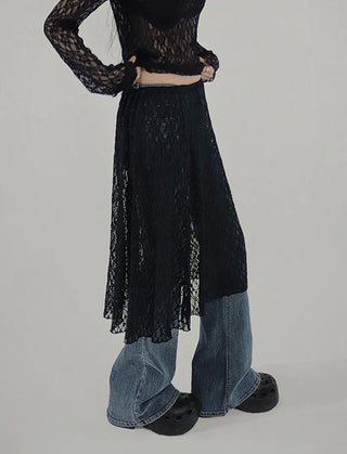 GREAT WASHING LOW-RISE BOOTCUT DENIM PANTS