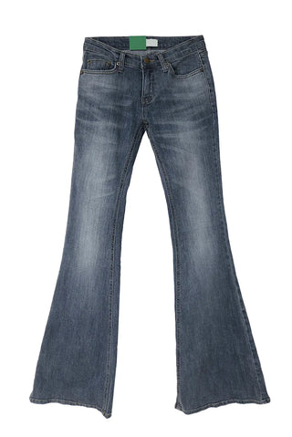 GREAT WASHING LOW-RISE BOOTCUT DENIM PANTS