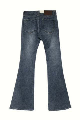 GREAT WASHING LOW-RISE BOOTCUT DENIM PANTS