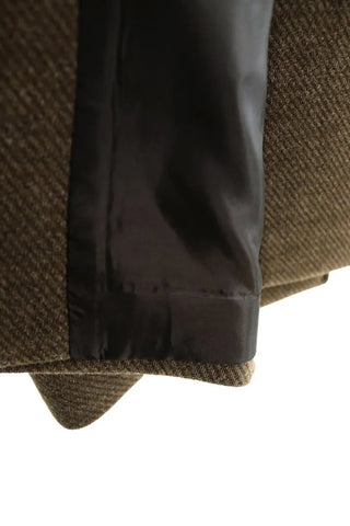 HERRINGBONE TWILL WOOL LONG COAT