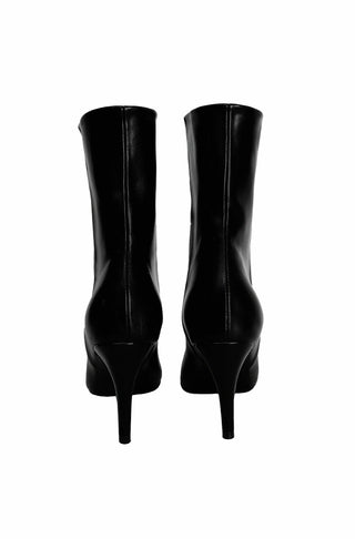 ALL BLACK CHIC STELLETTO ANKLE MIDDLE BOOTS