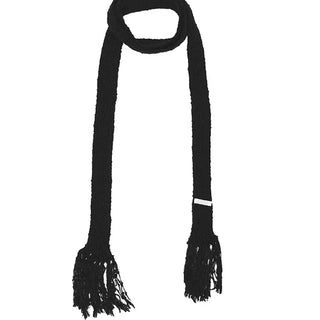 FULL FRINGE LONG SLIM KNIT MUFFLER