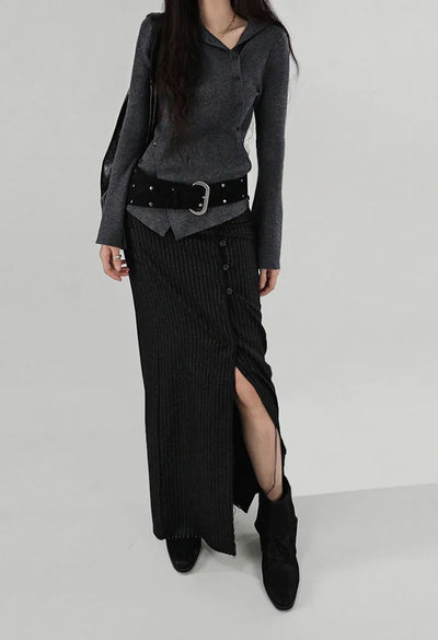 TOP TURTLENECK OPEN V-NECK CROSS BURTON UNBAL KNIT