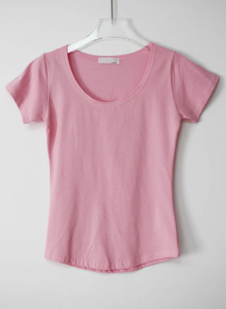 Pastel Daily U-Neck Short Sleeve Slim Fit Half T-Shirt