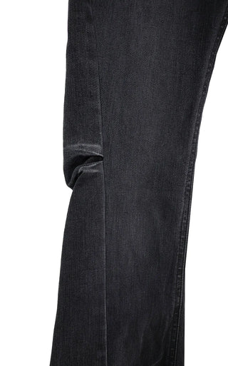 BLACK EDGE DOUBLE CURVE SLIT SHADOW BOOTCUT JEANS
