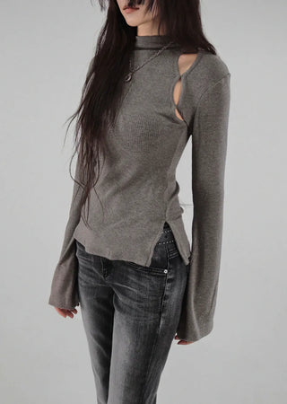 ALL DARK GRAY BRUSH WASHING SLIM FIT BOOTCUT JEANS