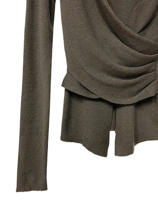 Wrap Mood Twisted Slit Soft V-Neck Knit