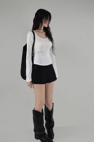 RIDGE TIGHT U-NECK ROUNDY LONG SLEEVE T-SHIRT