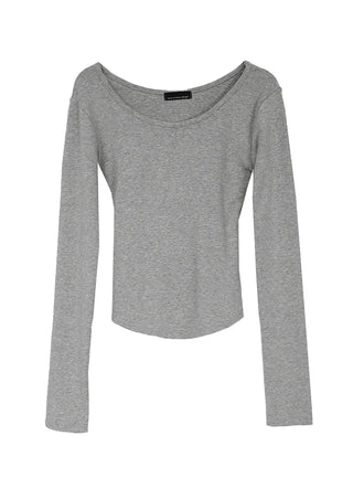 RIDGE TIGHT U-NECK ROUNDY LONG SLEEVE T-SHIRT