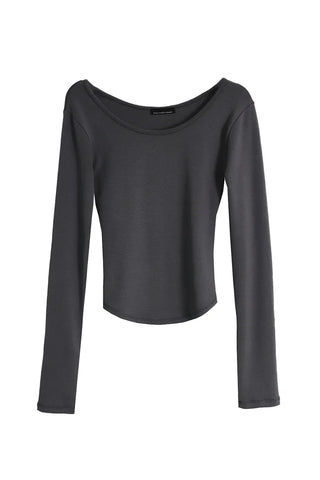 RIDGE TIGHT U-NECK ROUNDY LONG SLEEVE T-SHIRT