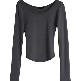 RIDGE TIGHT U-NECK ROUNDY LONG SLEEVE T-SHIRT