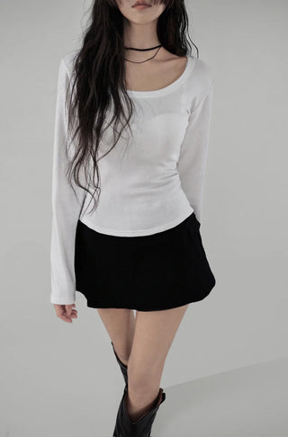 RIDGE TIGHT U-NECK ROUNDY LONG SLEEVE T-SHIRT
