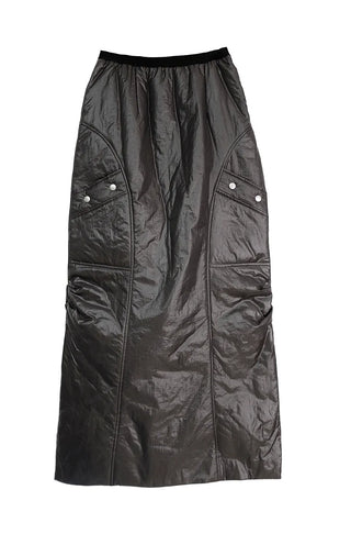 ZOO RINGDY POCKET SLIT PADDED LONG SKIRT