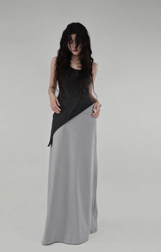 MILKY LOW-RISE BANDED LONG SKIRT