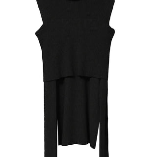 LE SHOULDER SLIT OFF-SHOULDER TURTLENECK KNITWEAR