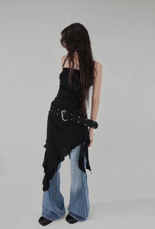 VINTAGE COLLAR SURGERY FRINGE LEATHER JACKET