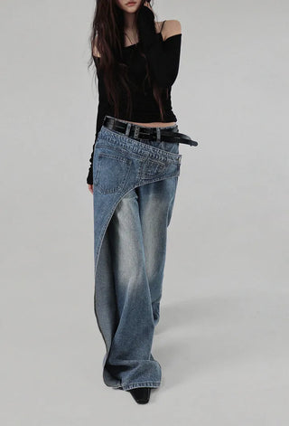 NATURAL COWHIDE TWO-STRING DOUBLE BUCKLE BELT