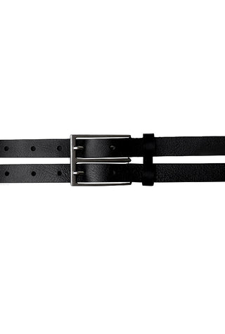 NATURAL COWHIDE TWO-STRING DOUBLE BUCKLE BELT