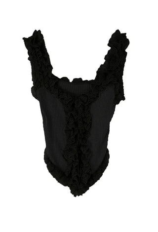 HAVE LACE V-CUT FRILL SLEEVELESS