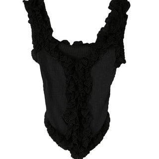 HAVE LACE V-CUT FRILL SLEEVELESS