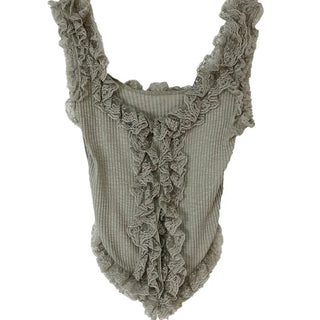 HAVE LACE V-CUT FRILL SLEEVELESS