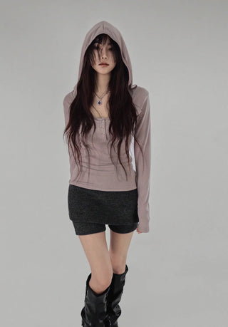 HILT SNAP BUTTON SKIRT PANTS KNIT SHORTS