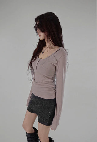 HILT SNAP BUTTON SKIRT PANTS KNIT SHORTS