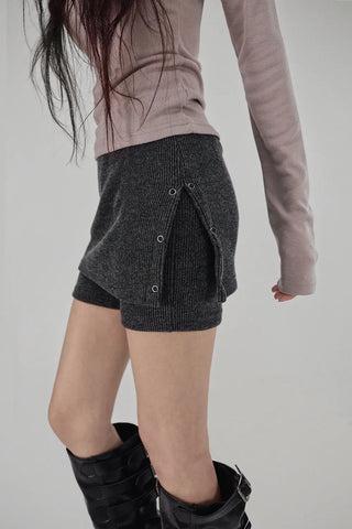 HILT SNAP BUTTON SKIRT PANTS KNIT SHORTS