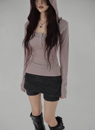 HILT SNAP BUTTON SKIRT PANTS KNIT SHORTS