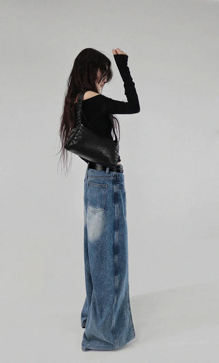 RAM SHOULDER OFF-CUT SOFT LONG-SLEEVED TOP