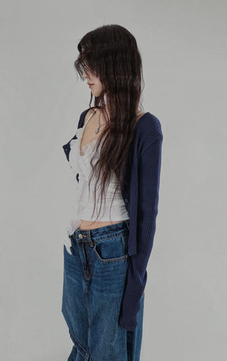 CHOI U NECK BUTTON CARDIGAN