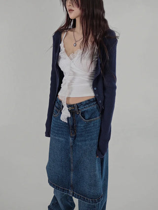 CHOI U NECK BUTTON CARDIGAN