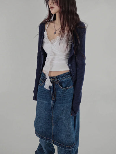 CHOI U NECK BUTTON CARDIGAN