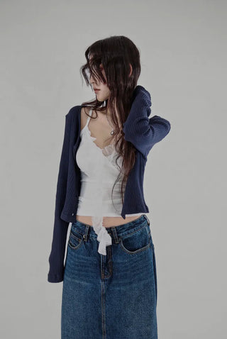 CHOI U NECK BUTTON CARDIGAN