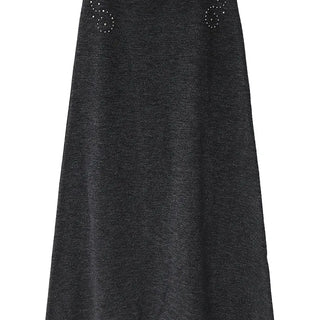 SKULL RIVET POINT LONG SKIRT