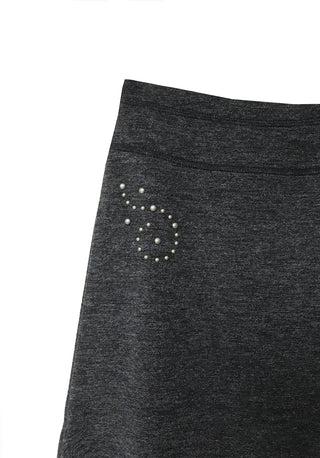 SKULL RIVET POINT LONG SKIRT