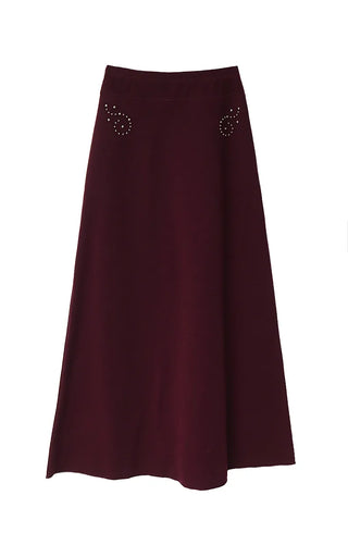 SKULL RIVET POINT LONG SKIRT