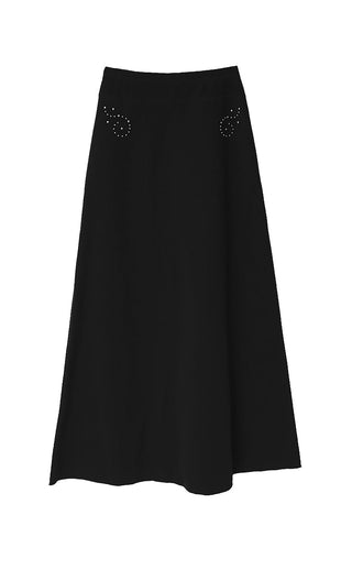 SKULL RIVET POINT LONG SKIRT