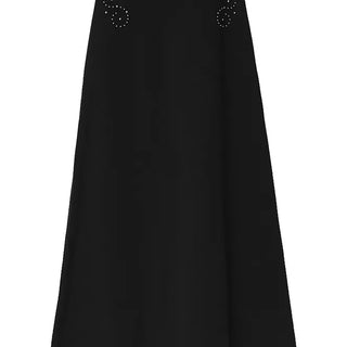 SKULL RIVET POINT LONG SKIRT