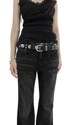 MEATS KNIT LACE HALF SLEEVELESS TOP