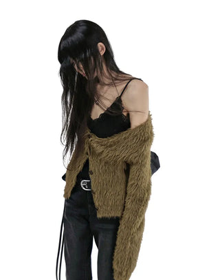 MEATS KNIT LACE HALF SLEEVELESS TOP