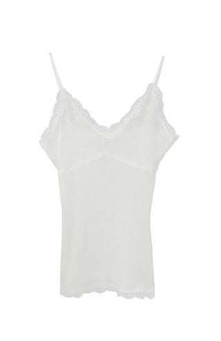 MEATS KNIT LACE HALF SLEEVELESS TOP