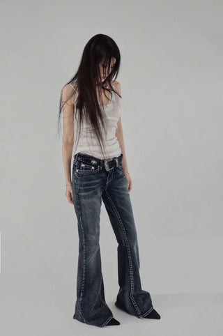 MEATS KNIT LACE HALF SLEEVELESS TOP