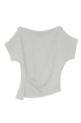 SIA SOFT ONE-OFF SHOULDER DIAGONAL UNBAL TEE