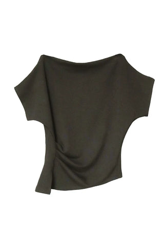 SIA SOFT ONE-OFF SHOULDER DIAGONAL UNBAL TEE