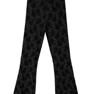 Rose Flower Jacquard Layered Bootcut Pants