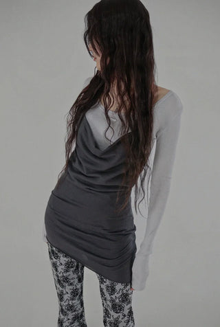 Rose Flower Jacquard Layered Bootcut Pants