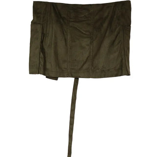 SWET SUEDE BUCKLE LAYERED WRAP SKIRT