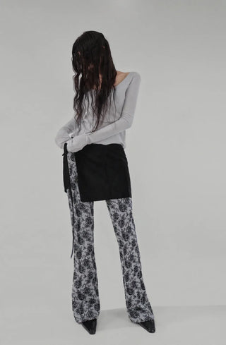 SWET SUEDE BUCKLE LAYERED WRAP SKIRT