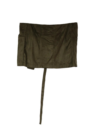 SWET SUEDE BUCKLE LAYERED WRAP SKIRT